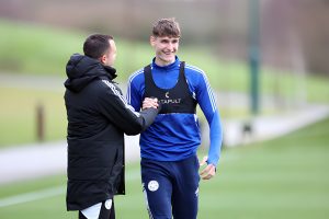 Leicester City defender Ben Nelson in training