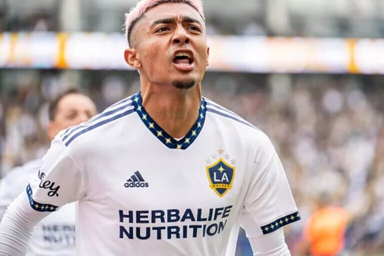 Julian Araujo celebrates for LA Galaxy
