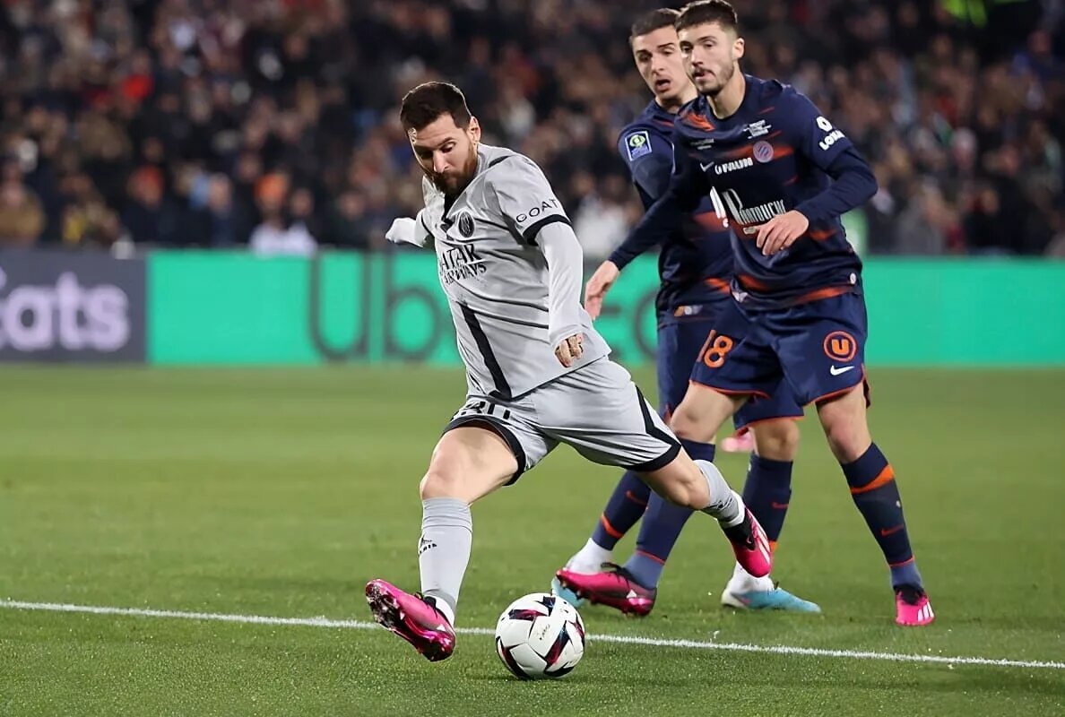 Lionel Messi sets a new record as he scores for Paris Saint-Germain usurping Cristiano Ronaldo's previous goalscoring record