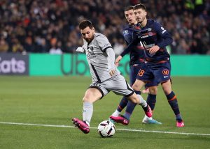 Lionel Messi sets a new record as he scores for Paris Saint-Germain usurping Cristiano Ronaldo's previous goalscoring record
