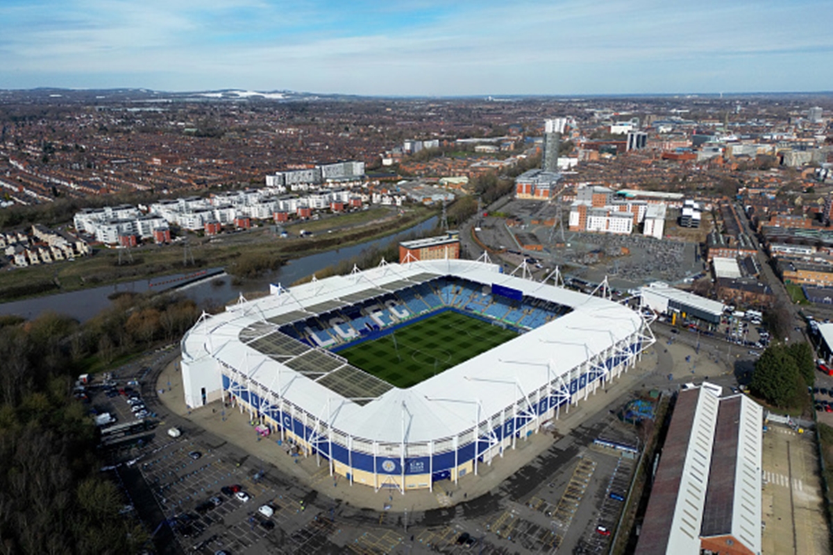 Chelsea confirmed lineup - aerial view of King Power Stadium