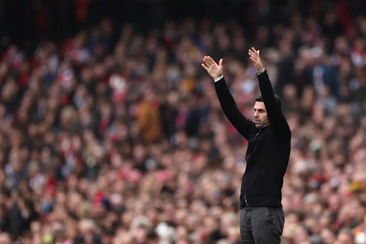 Mikel Arteta, manager for Arsenal vs Leeds United
