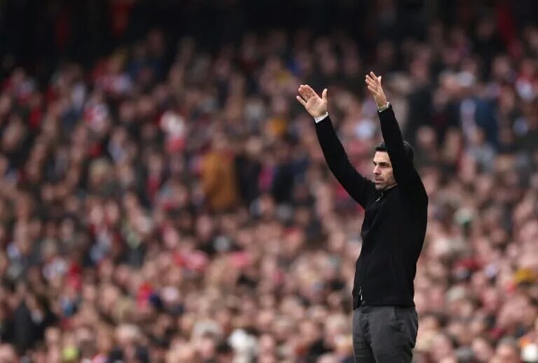 Mikel Arteta, manager for Arsenal vs Leeds United