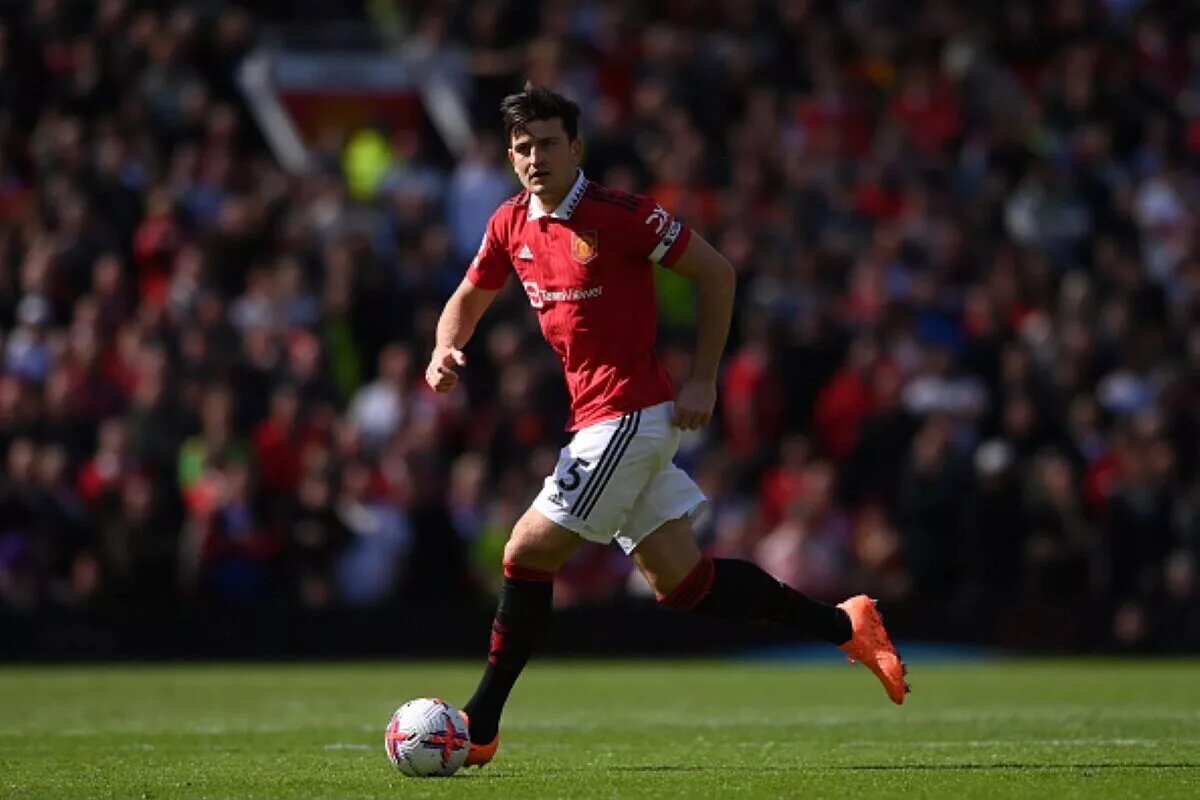 Harry Maguire of Manchester United's on April 8, 2023