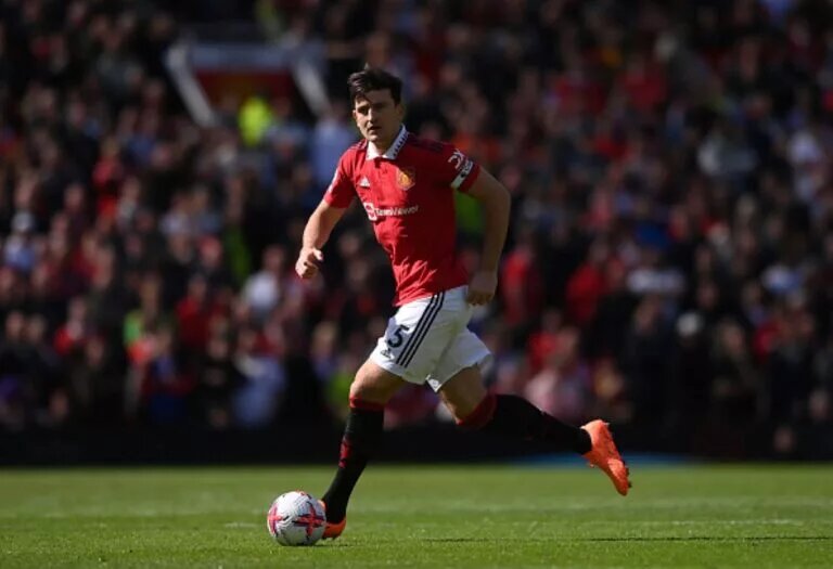 Harry Maguire of Manchester United's on April 8, 2023