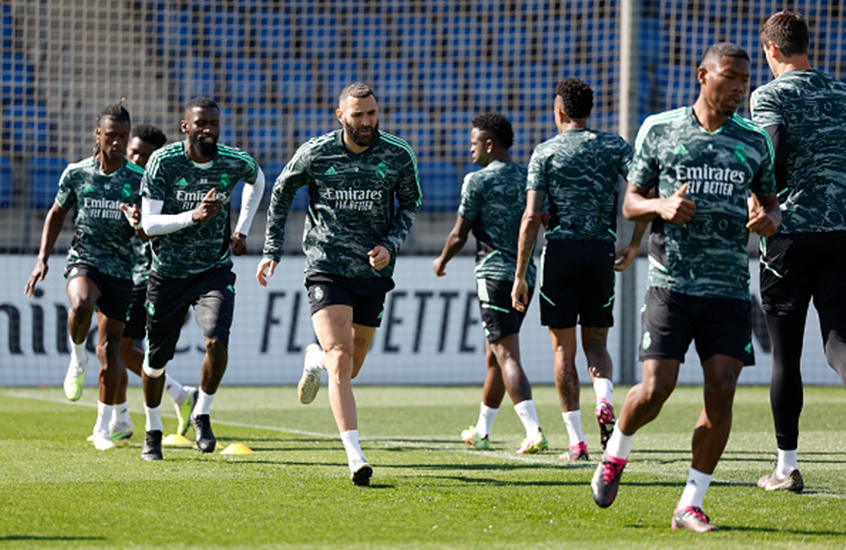 Real Madrid vs Chelsea - Madrid squad training before the Champions League tie between the teams