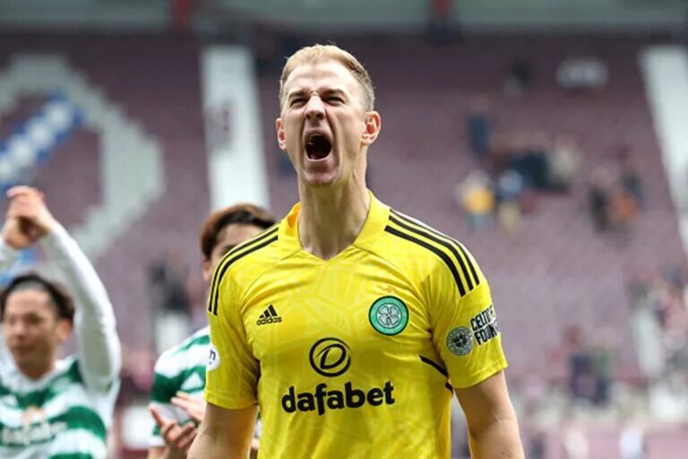Joe Hart celebrates title win at Hearts stadium