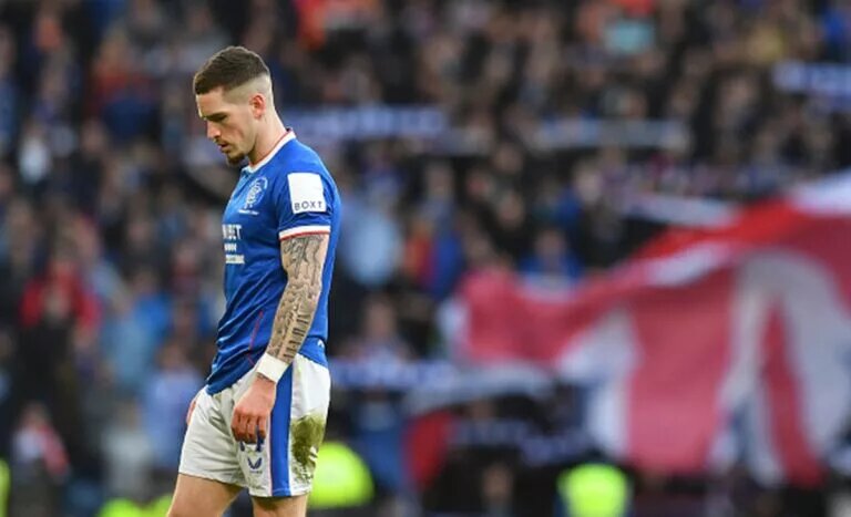 Ryan Kent shows dejection as Rangers lose
