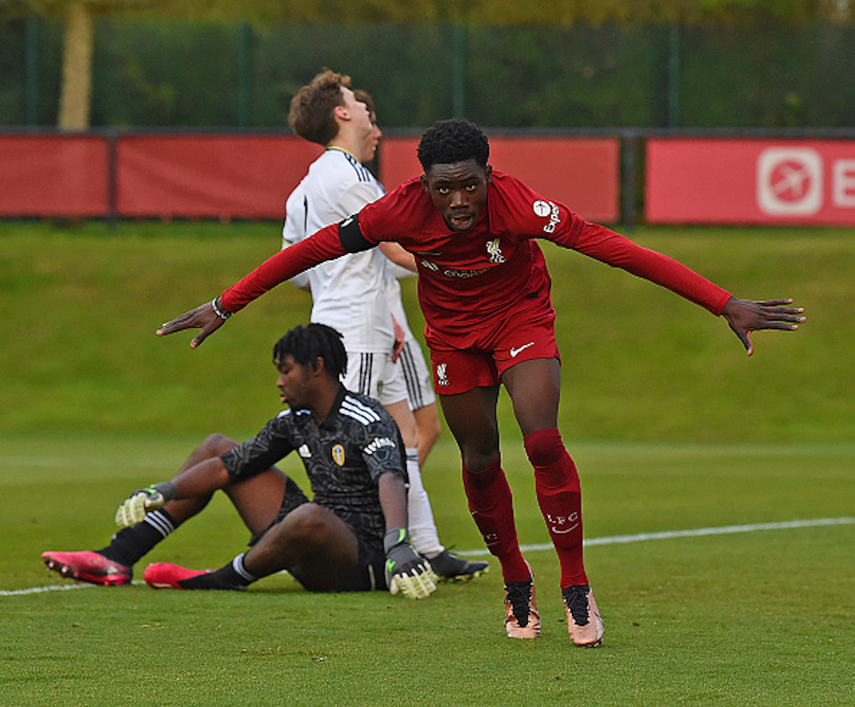Elijah Gift playing for a Liverpool youth side