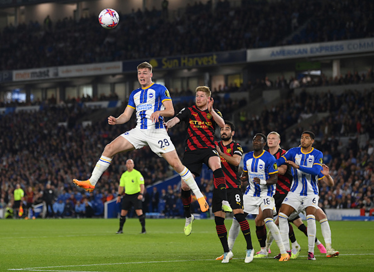 Manchester United target Evan Ferguson playing for Brighton against Manchester City