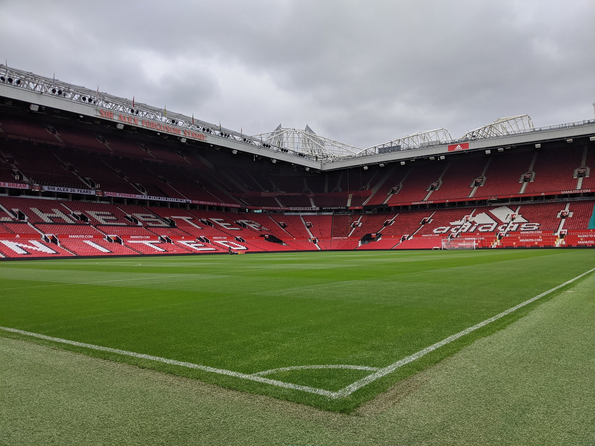 Old Trafford general view - Manchester United- Sofyan Amrabat carrying injury according to medical