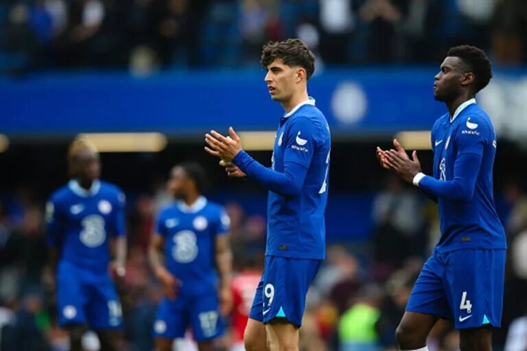 Kai Havertz applauds fans as he leaves the pitch