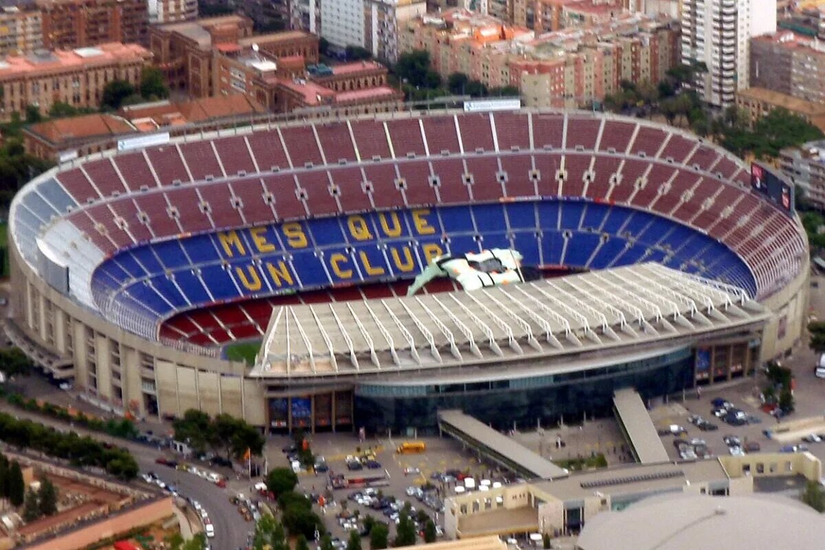 Aerial view of Barcelona's Camp Nou - Joao Cancelo
