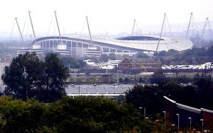 Manchester City stadium distant view of exterior