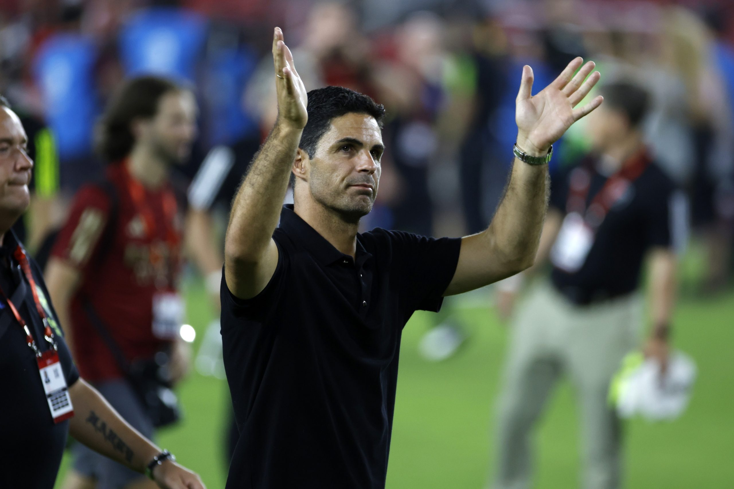 Mikel Arteta at Arsenal's game vs MLS All Stars