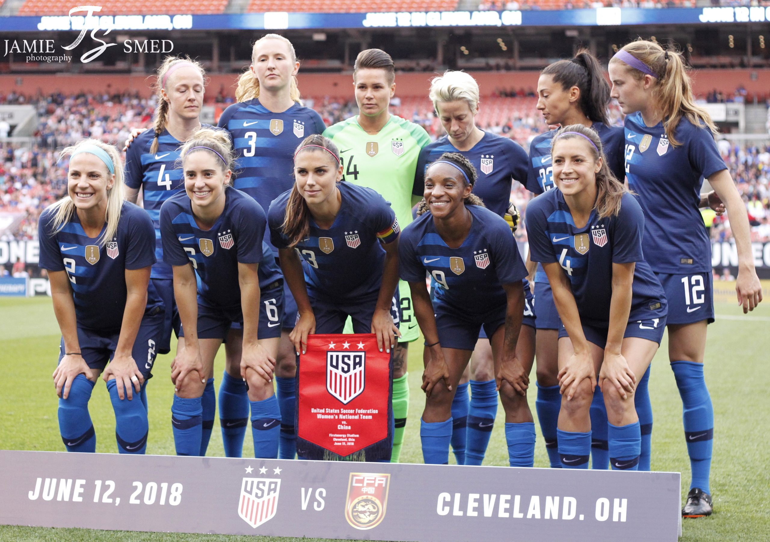 Will the USWNT win big again? Jamie Smed, taken 12 June, 2018. https://commons.wikimedia.org/wiki/File:USWNT_group_photo_%2842878126761%29.jpg