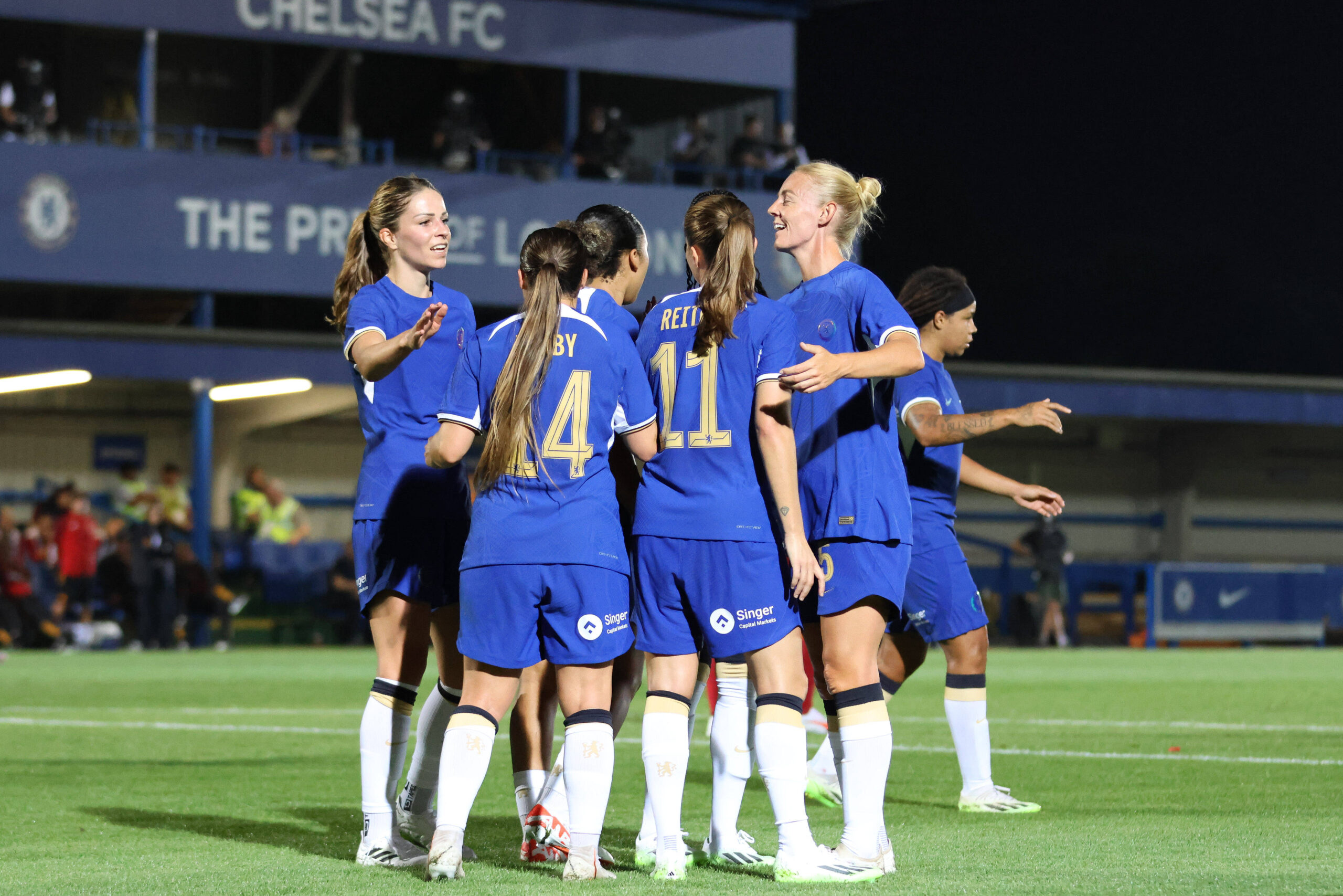 Chelsea Women celebrate a goal
