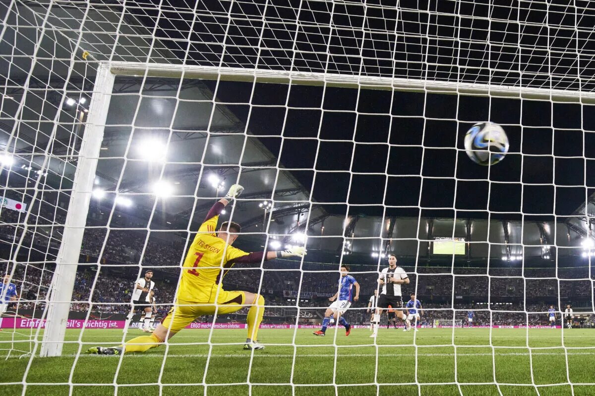 Japan scoring a goal against Germany