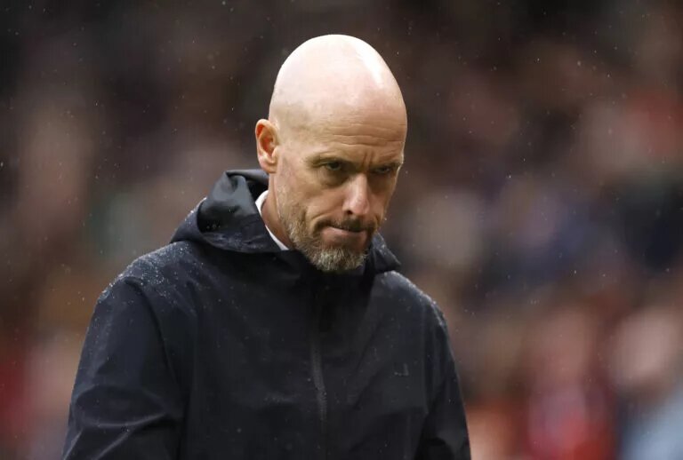 Man Utd vs Crystal Palace - Erik Ten Hag looks Solemn after defeat