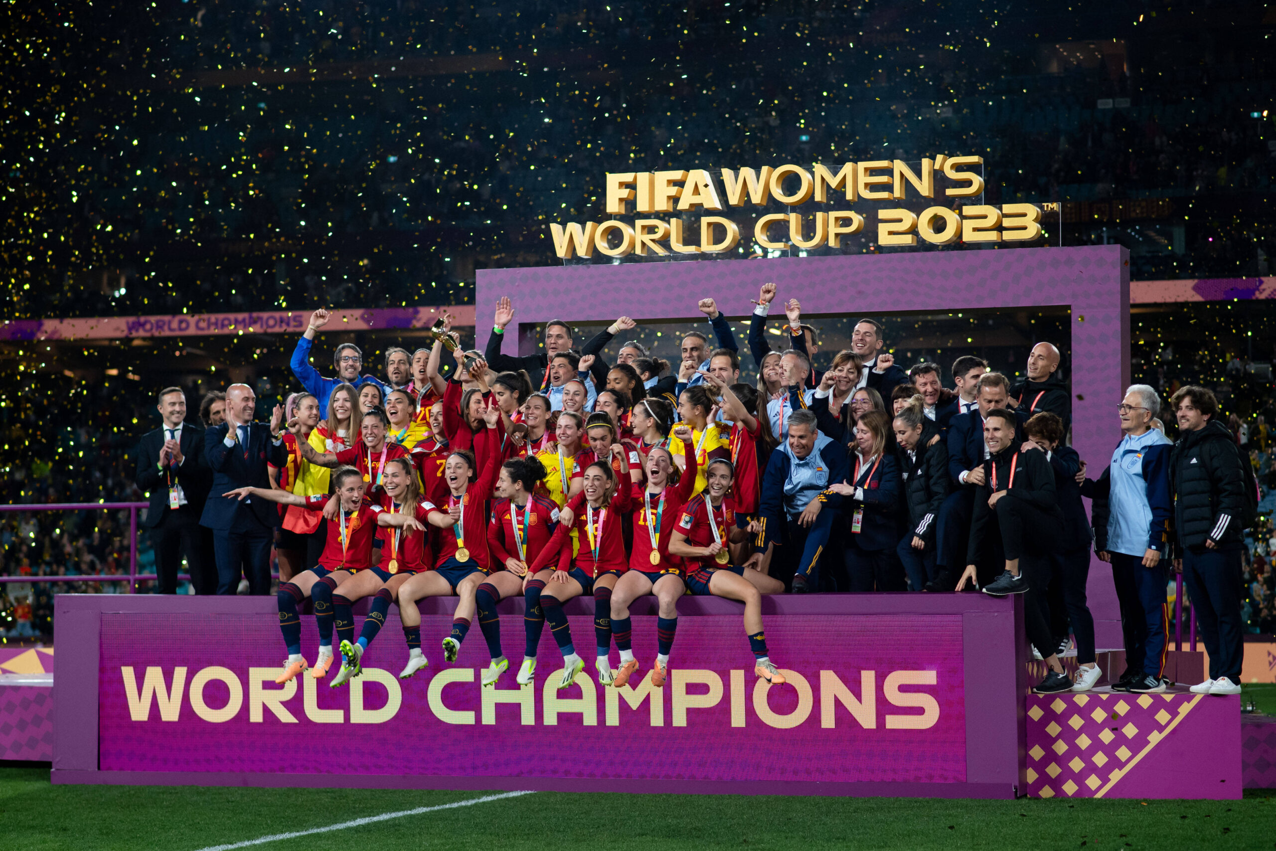 Spain Women celebrate world cup win