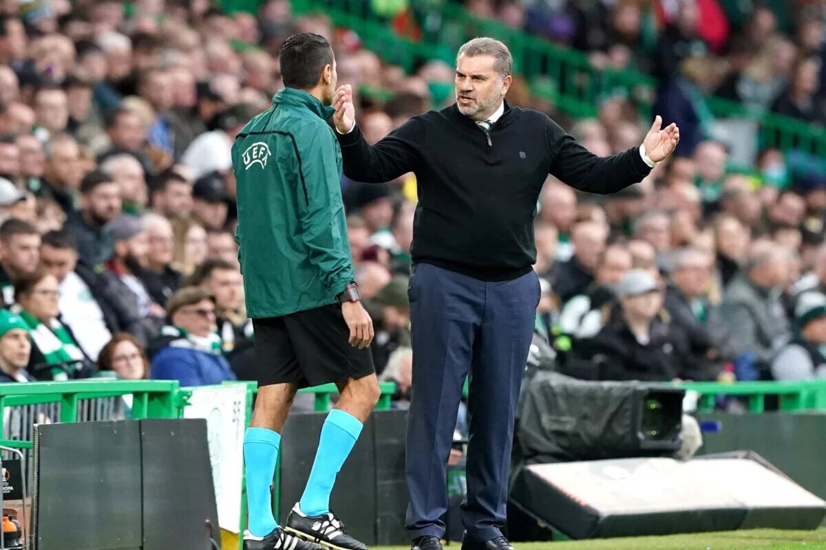 Ange Postecoglou on the sidelines for Celtic