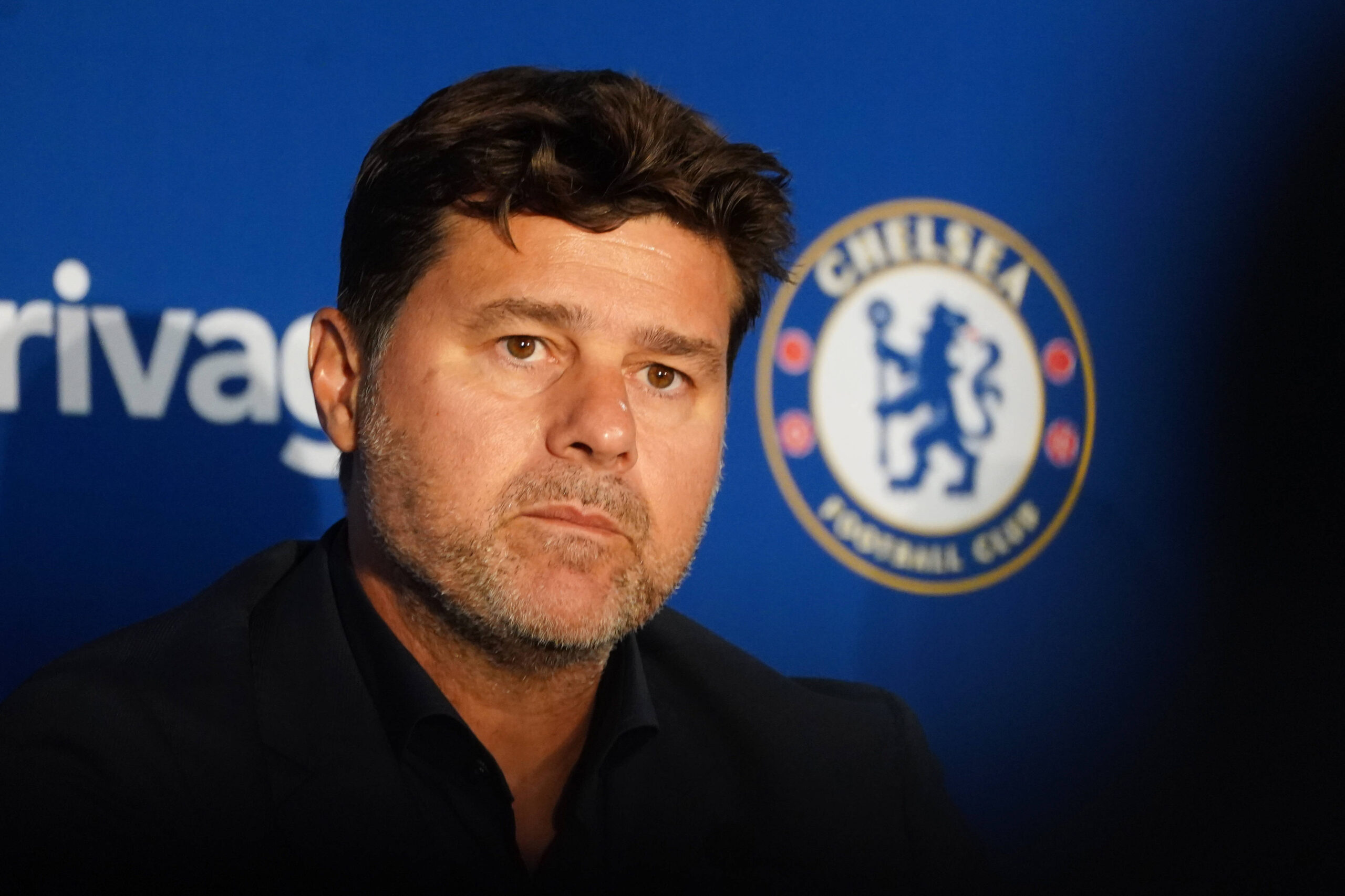 Chelsea manager Mauricio Pochettino pictured during a press conference