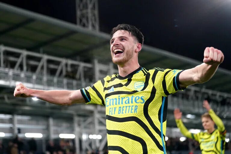 Arsenal, Declan Rice Celebrating