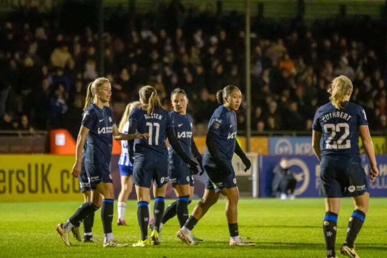 Chelsea Women celebrate third goal