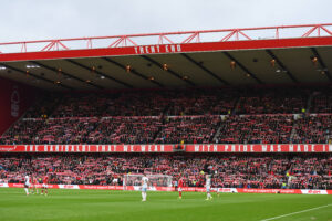 Image of a full Trent End in the City Ground