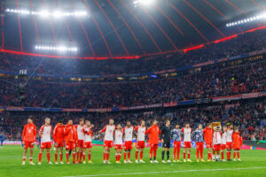 Bayern Munich players line up together