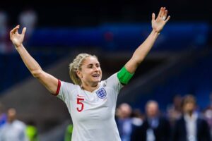 IMAGO Image ID: 0040941780 3898x2599 Pixel IMAGO / Bildbyran 190627 Steph Houghton of England celebrates after the FIFA Women s World Cup Quarter Final match between Norway and England on June 27, 2019 in Le Havre. Photo: Fredrik Varfjell /