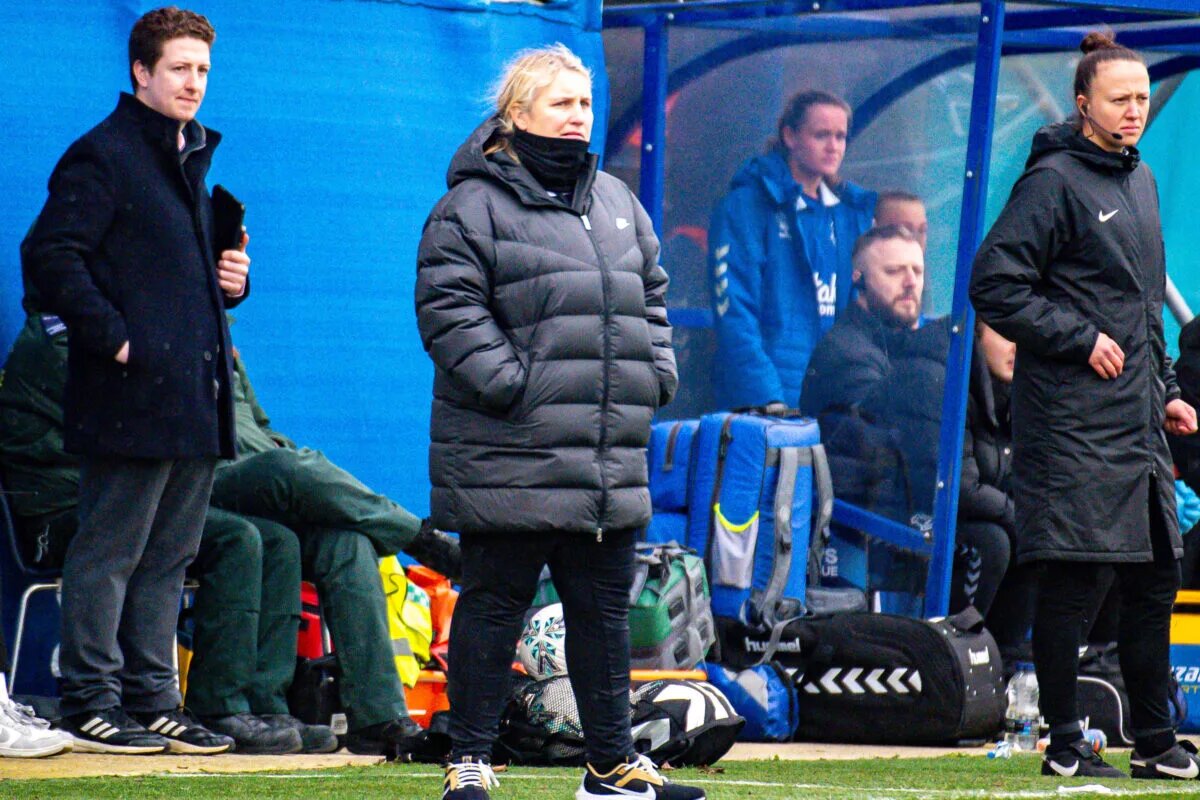 Emma Hayes watches her team in action from the sidelines