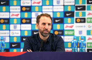 Gareth Southgate speaking during a press conference