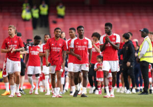 Arsenal players taking lap of honor