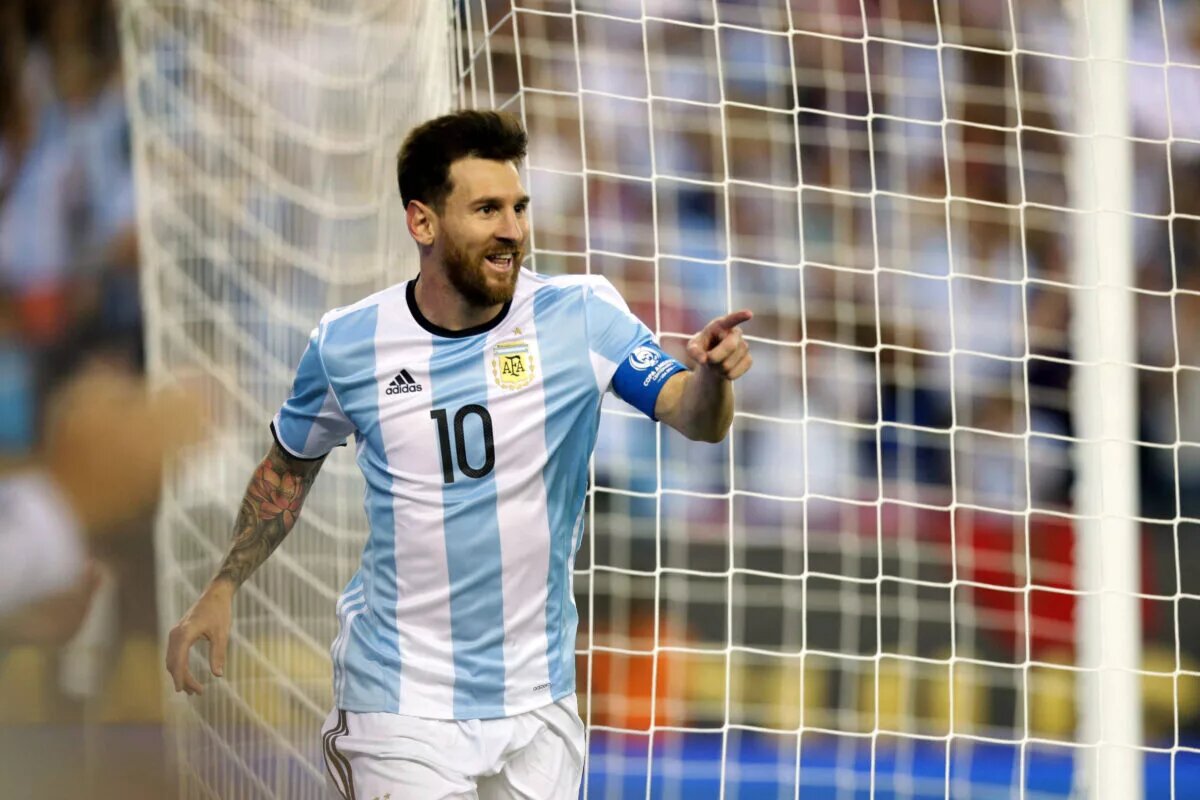 Lionel Messi of Argentina celebrates during Copa America contest