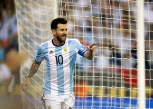 Lionel Messi of Argentina celebrates during Copa America contest