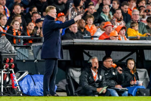Ronald Koeman delivering instructions from the sidelines for the Netherlands