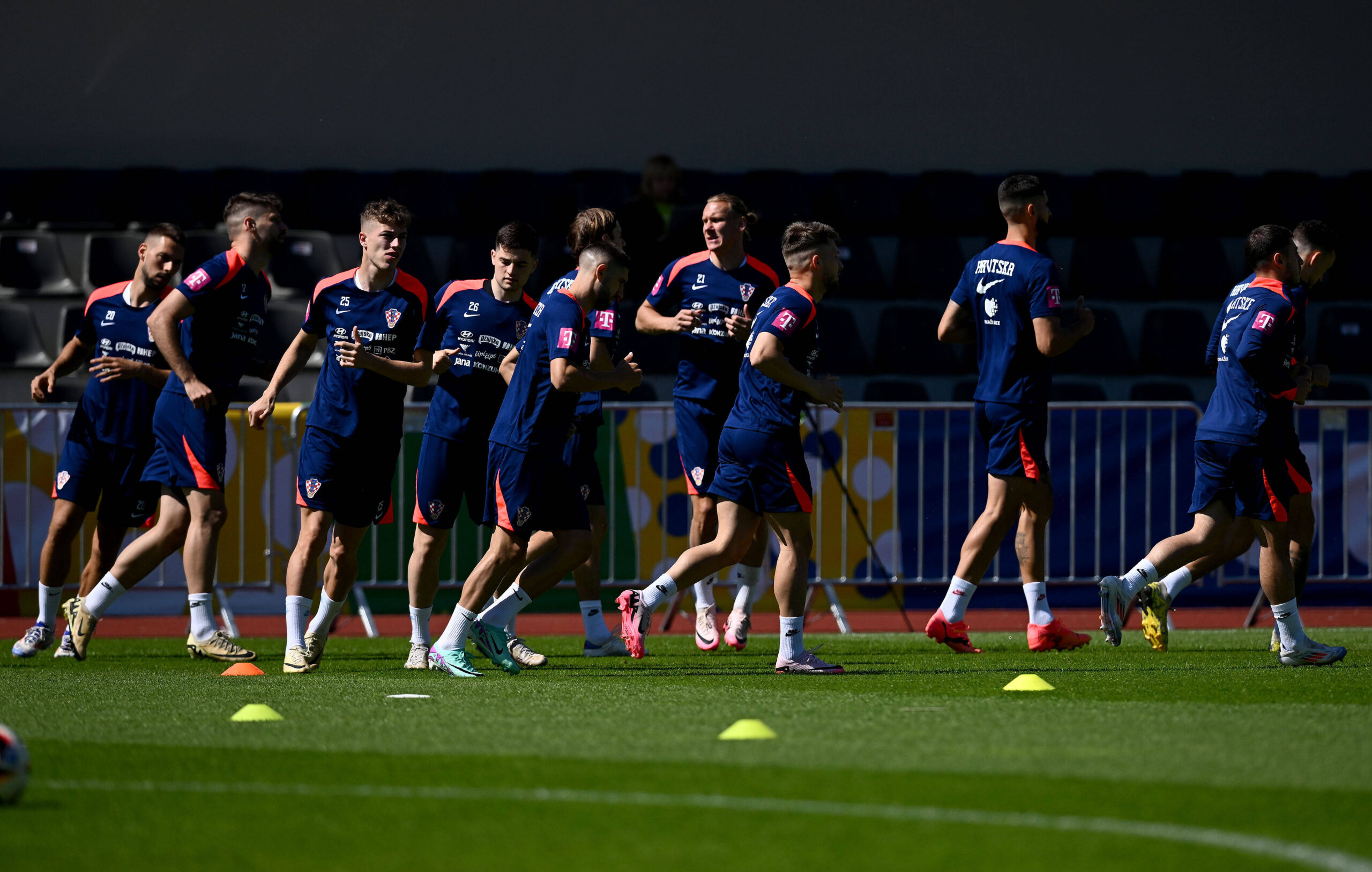 Croatian team practicing during the Euros