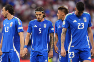 Italian players react during clash with Croatia