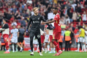 Caoimhin Kelleher and Ryan Gravenberch pictured after a match