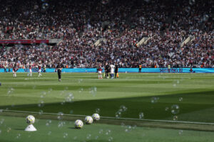 West Ham'sLondon Stadium pictured with bubbles