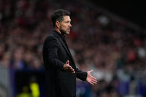 Diego Simeone on touchline for Atletico Madrid