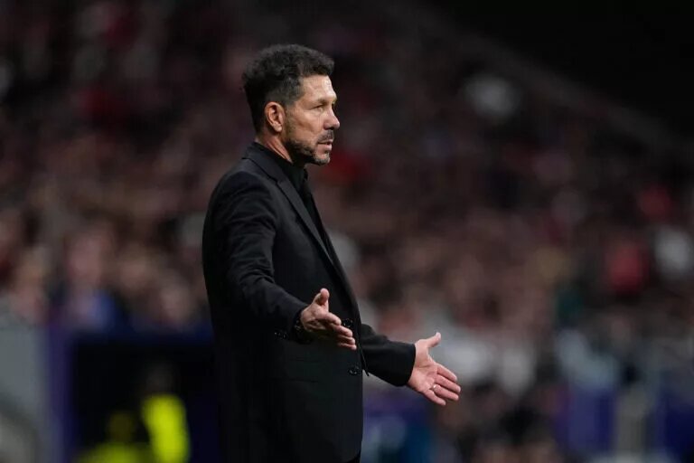 Diego Simeone on touchline for Atletico Madrid
