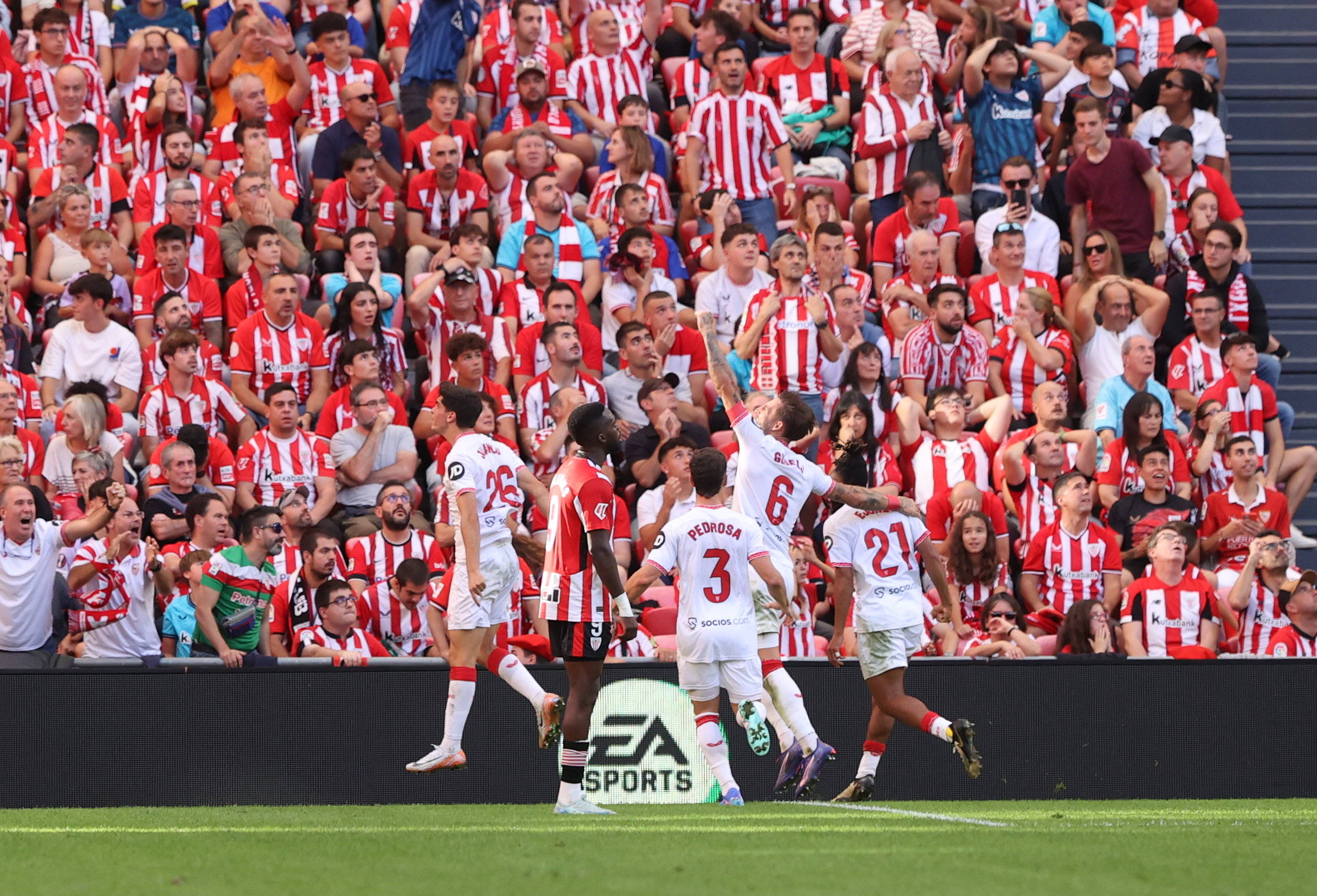 Sevilla players celebrate