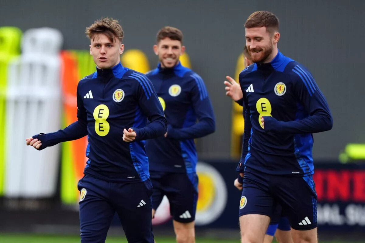 Scotland team training before Nations League tie
