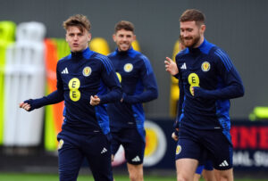 Scotland team training before Nations League tie