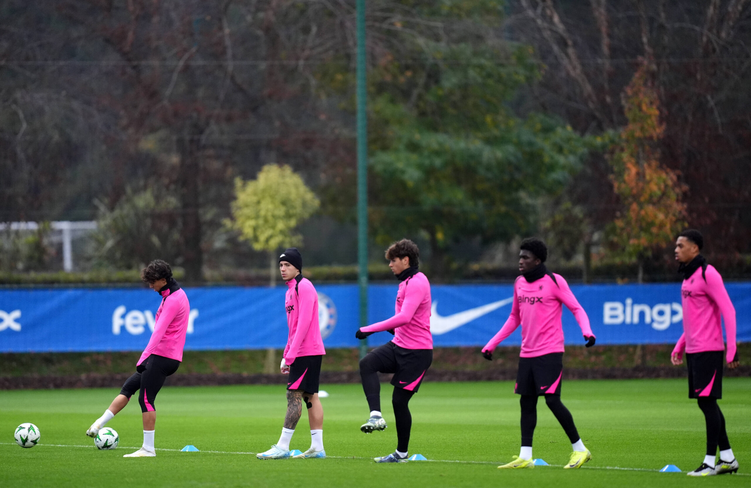 Chelsea players pictured in training