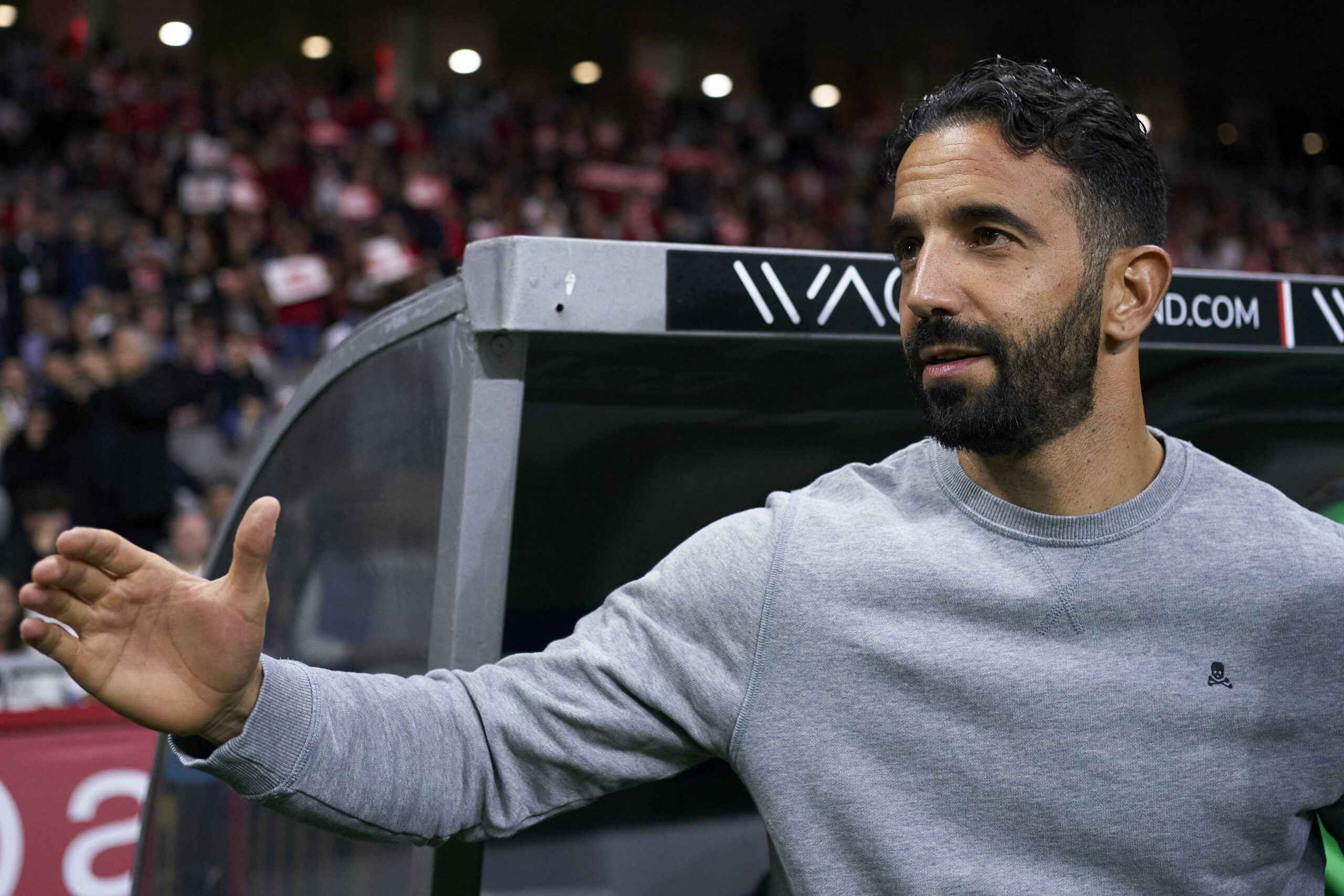 Ruben Amorim pictured in the dugout