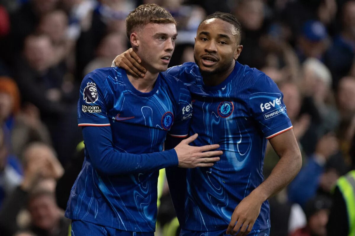 Chelsea's Cole Palmer and Christopher Nkunku celebrate goal