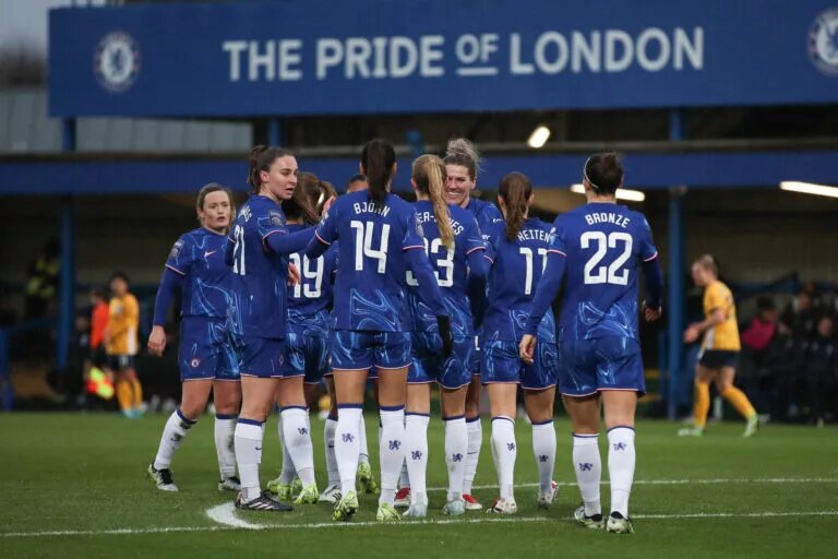Chelsea Women celebrate a goal